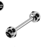 Titanium Nipple Barbell with Multi Stone Crystal, Nipple Jewelry Studs 16g 14g Nipple Piercing - Externally Threaded