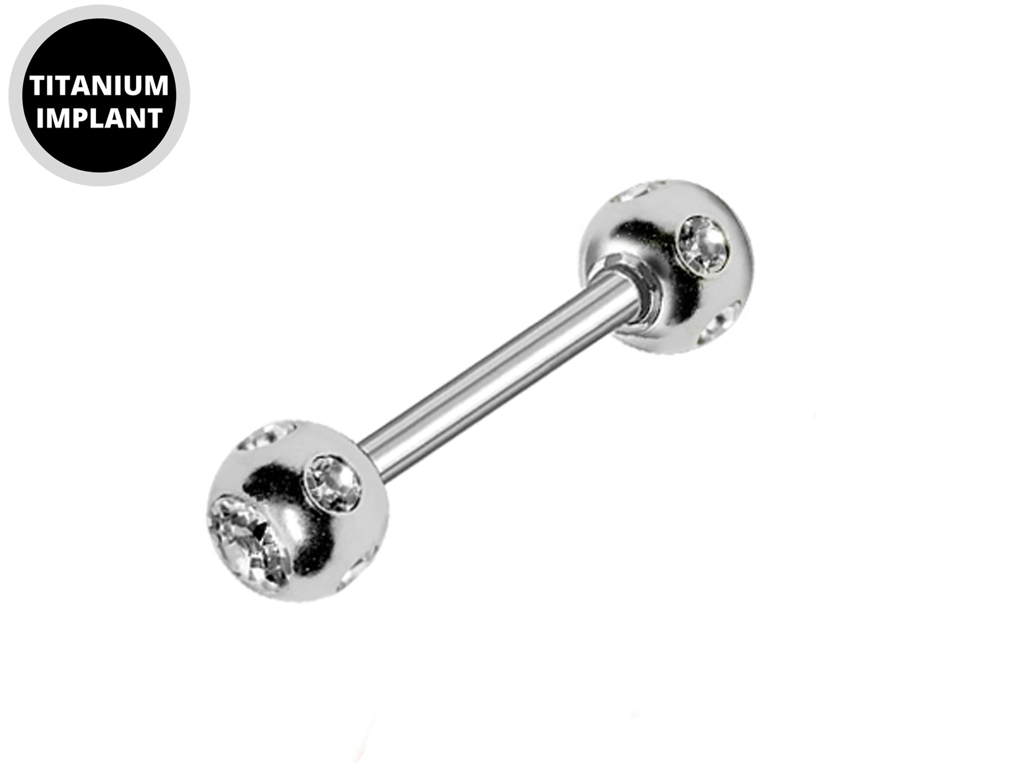 Titanium Nipple Barbell with Multi Stone Crystal, Nipple Jewelry Studs 16g 14g Nipple Piercing - Externally Threaded