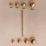 10K 14K 18K Rose Gold Industrial Barbell, 16G 14G Scaffold Piercing Body Jewellery