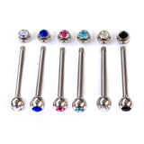 Titanium Upper Nose Bridge Piercing, Barbell Studs 18g, 16g Body Piercing Barbell with Double Gem CZ Crystals