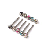 Titanium Upper Nose Bridge Piercing, Barbell Studs 18g, 16g, 14g Body Piercing Barbell with Multi Stone Ball CZ Crystals