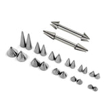 Titanium Cone / Spike Nipple Barbell, Nipple Jewelry Studs 16g 14g Nipple Piercing - Straight Barbell Externally Threaded