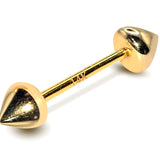 14K Gold Nipple Jewellery Barbell, Barbell Earrings with Round Cone End - 16G Body Jewellery Straight Barbell Stud