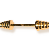 14K Real Gold Dumbbell Design Barbell Piercing, Nipple Jewelry, Barbell Earrings - 16G Body Jewellery Straight Barbell Stud