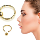 14K Gold Captive Bead Hoops, Ball Closure Ring BCR, Lip Jewellery, Cartilage Helix, Daith, Conch, Septum Piercing - Size 18g 16g 14g