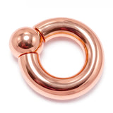 14K 4 Micron Rose Gold - Captive Bead Ring Screw Ball:  Prince Albert Piercing Jewelry - Genital BCR Ring