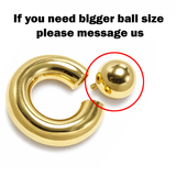 14K 4 Micron Gold - Captive Bead Ring Screw Ball:  Prince Albert Piercing Jewelry - Genital BCR Ring