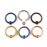 Frenulum Lip Piercing, Smile Piercing, Captive Bead Ring - Titanium Lip Ring Jewelry in many Colors - PVD Coating