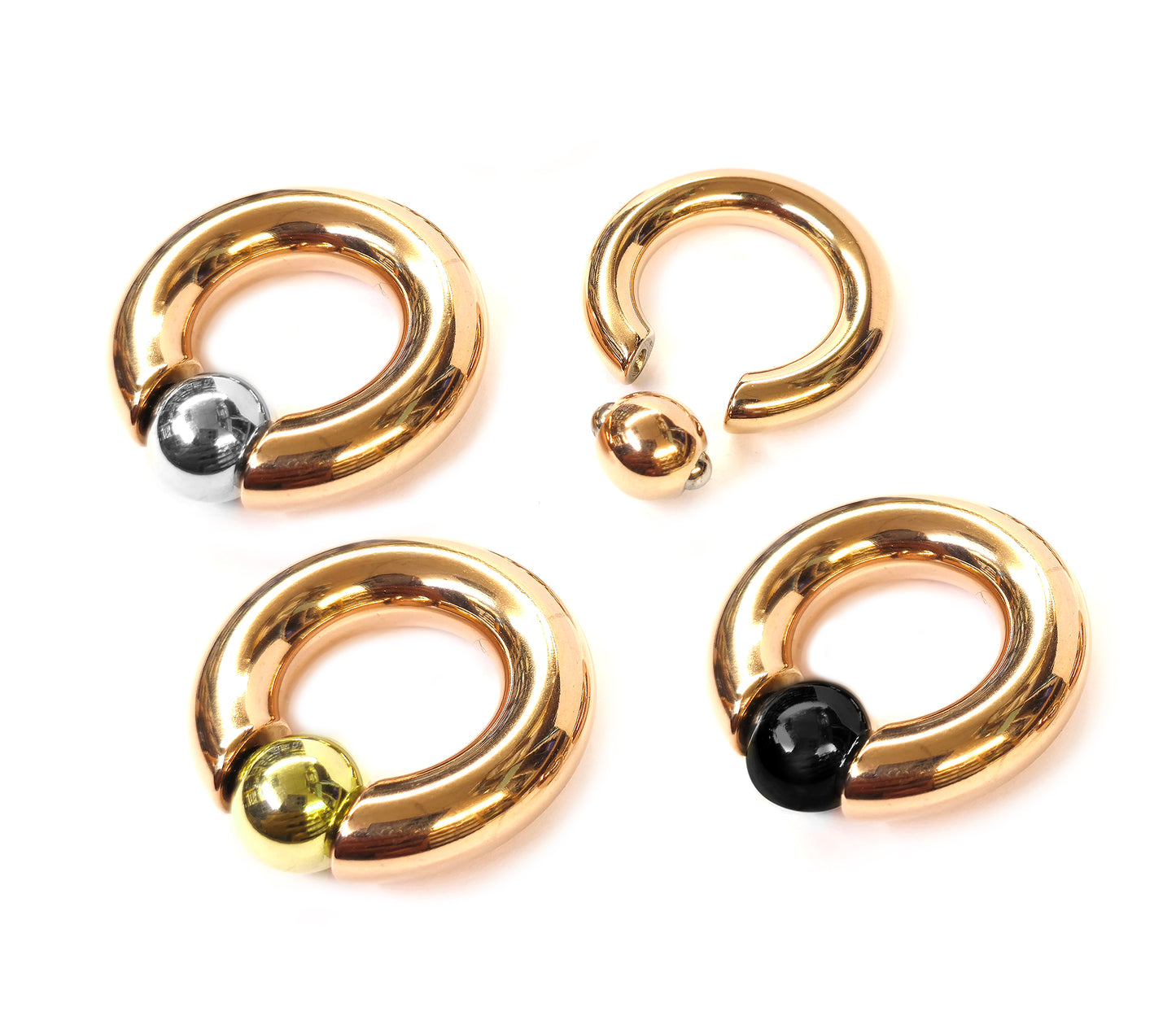 Rose Gold Prince Albert Piercing, Prince Albert Jewelry, PA Ring - Captive Bead Ring, Captive Prince with Custom Spring Ball Closure