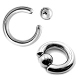 Prince Albert Piercing, Prince Albert Jewelry, PA Ring - Genital Piercing Ball Closure Ring BCR/CBR 12G to 00G with Clip Ball