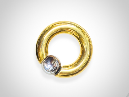 Titanium Gold Septum Piercing CBR Ball Closure Ring, Captive Bead Hoops with Custom Ball Colors 2G to 00G Nose Piercing - 1pc each order