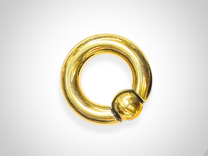 Titanium Gold Septum Piercing CBR Ball Closure Ring, Captive Bead Hoops with Custom Ball Colors 2G to 00G Nose Piercing - 1pc each order