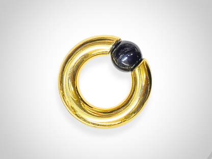 Titanium Gold Septum Piercing CBR Ball Closure Ring, Captive Bead Hoops with Custom Ball Colors 2G to 00G Nose Piercing - 1pc each order