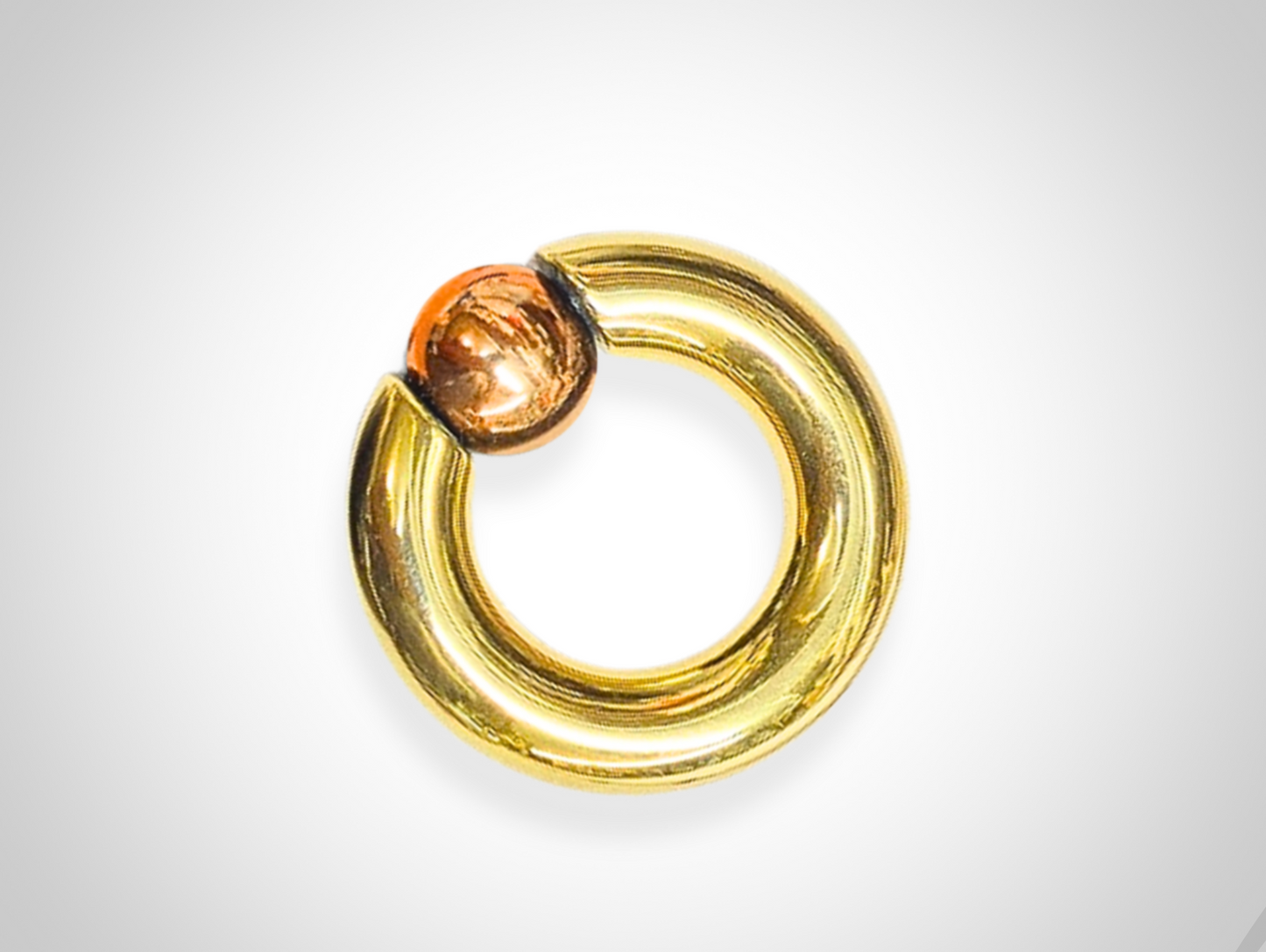 Titanium Gold Septum Piercing CBR Ball Closure Ring, Captive Bead Hoops with Custom Ball Colors 2G to 00G Nose Piercing - 1pc each order