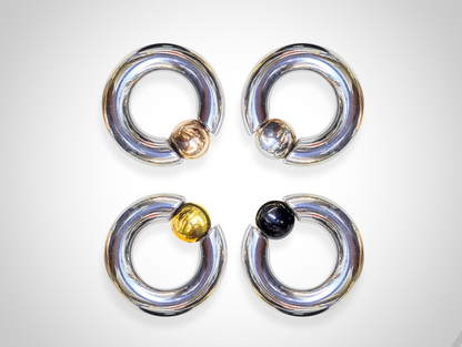 Titanium PA Rings Captive Prince Albert Jewelry, BCR Rings, Ball Hoop Ring with Custom Ball Colors 2G to 00G Nose Piercing - 1pc each order