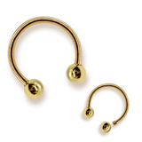 14K Solid Gold Horseshoe 16G 14G Circular Barbell CBB Nose Septum Piercing