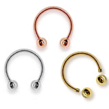 14K Solid Gold Horseshoe 18G 16G 14G Circular Barbell CBB Nose Septum Piercing