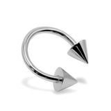 14K Solid Gold Cone/Spike Septum Nose Ring Horseshoe Barbell 18G 16G 14G Piercing
