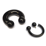 Black Prince Albert Piercing, PA Ring - Circular Barbell, Horseshoe Barbell 10G to 00G Body Piercing