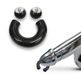 Black Titanium PA Ring, Horseshoe Prince Albert Piercing - 10g to 00g Genital Piercing Painful Pleasure Jewelry Also Piercing for Septum, Earlobe