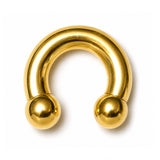 14K 4 Micron Gold - Horseshoe Circular Barbell:  Prince Albert Piercing Jewelry - Genital CBB Ring