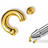 14K 4 Micron Gold - Horseshoe Circular Barbell:  Prince Albert Piercing Jewelry - Genital CBB Ring