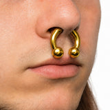 14K 4 Micron Gold - Horseshoe Circular Barbell:  Prince Albert Piercing Jewelry - Genital CBB Ring