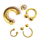 Titanium Horseshoe Ring Piercing 18g to 00g Gold Septum Jewelry Bull Piercing Also for Nipple, PA Ring, Lips - Internal or External Threaded