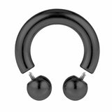 Black Titanium PA Ring, Horseshoe Prince Albert Piercing - 10g to 00g Genital Piercing Painful Pleasure Jewelry Also Piercing for Septum, Earlobe