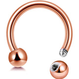 Titanium Horseshoe Ring Piercing 18g to 00g Rose Gold Septum Jewelry Bull Piercing Also for Nipple, PA Ring, Lips - Internal or External Threaded