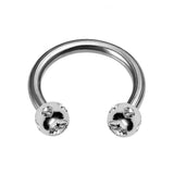 Titanium Horseshoe Ring Piercing  18g 16g 14g Septum Jewelry Bull Piercing with Multi Stone Ball Crystals Also for Nipple, PA Ring and Lips