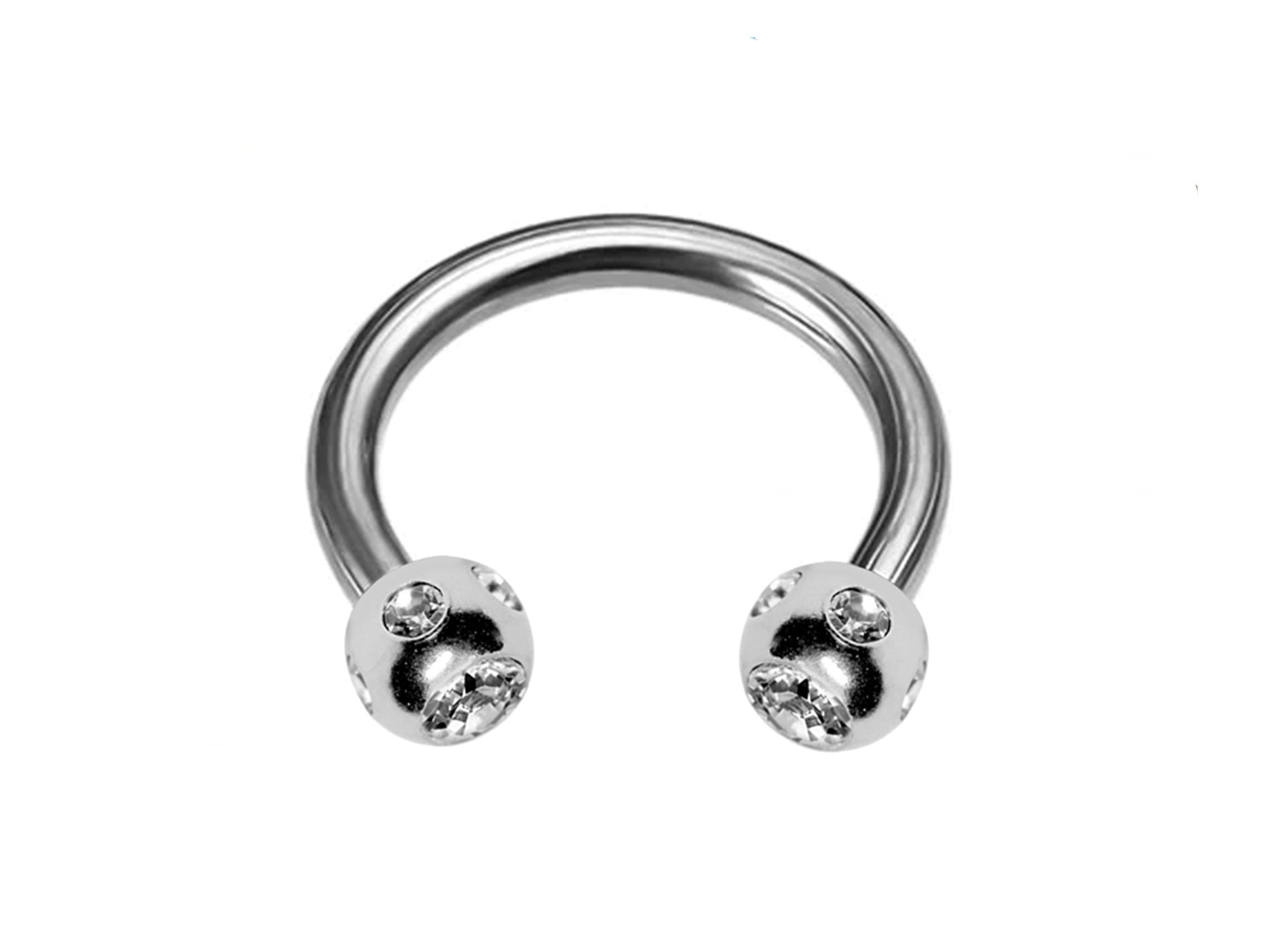 Titanium Horseshoe Ring Piercing  18g 16g 14g Septum Jewelry Bull Piercing with Multi Stone Ball Crystals Also for Nipple, PA Ring and Lips