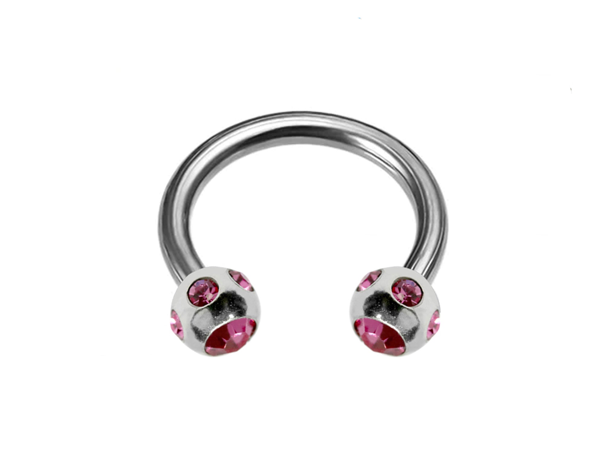 Titanium Horseshoe Ring Piercing  18g 16g 14g Septum Jewelry Bull Piercing with Multi Stone Ball Crystals Also for Nipple, PA Ring and Lips