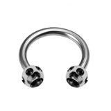 Titanium Horseshoe Ring Piercing  18g 16g 14g Septum Jewelry Bull Piercing with Multi Stone Ball Crystals Also for Nipple, PA Ring and Lips