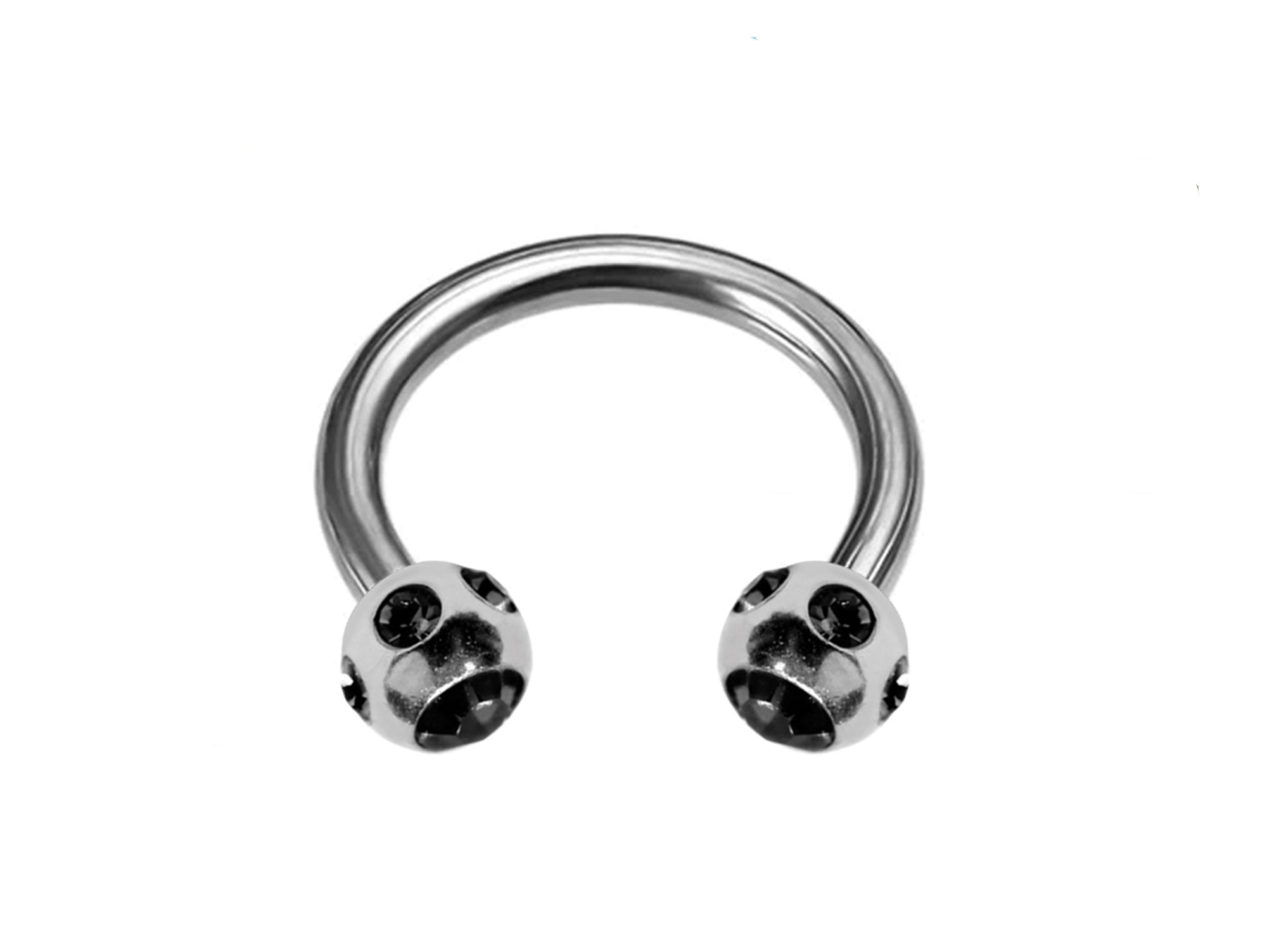 Titanium Horseshoe Ring Piercing  18g 16g 14g Septum Jewelry Bull Piercing with Multi Stone Ball Crystals Also for Nipple, PA Ring and Lips