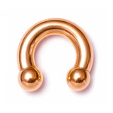 14K 4 Micron Rose Gold - Solid Silver Horseshoe Circular Barbell:  Prince Albert Piercing Jewelry - Genital CBB Ring