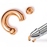 14K 4 Micron Rose Gold - Solid Silver Horseshoe Circular Barbell:  Prince Albert Piercing Jewelry - Genital CBB Ring