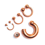 Rose Gold Titanium PA Ring, Horseshoe Prince Albert Piercing - 10g to 00g Genital Piercing Painful Pleasure Jewelry Also Piercing for Septum, Earlobe