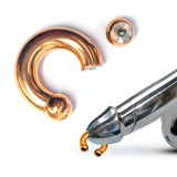 Rose Gold Titanium PA Ring, Horseshoe Prince Albert Piercing - 10g to 00g Genital Piercing Painful Pleasure Jewelry Also Piercing for Septum, Earlobe