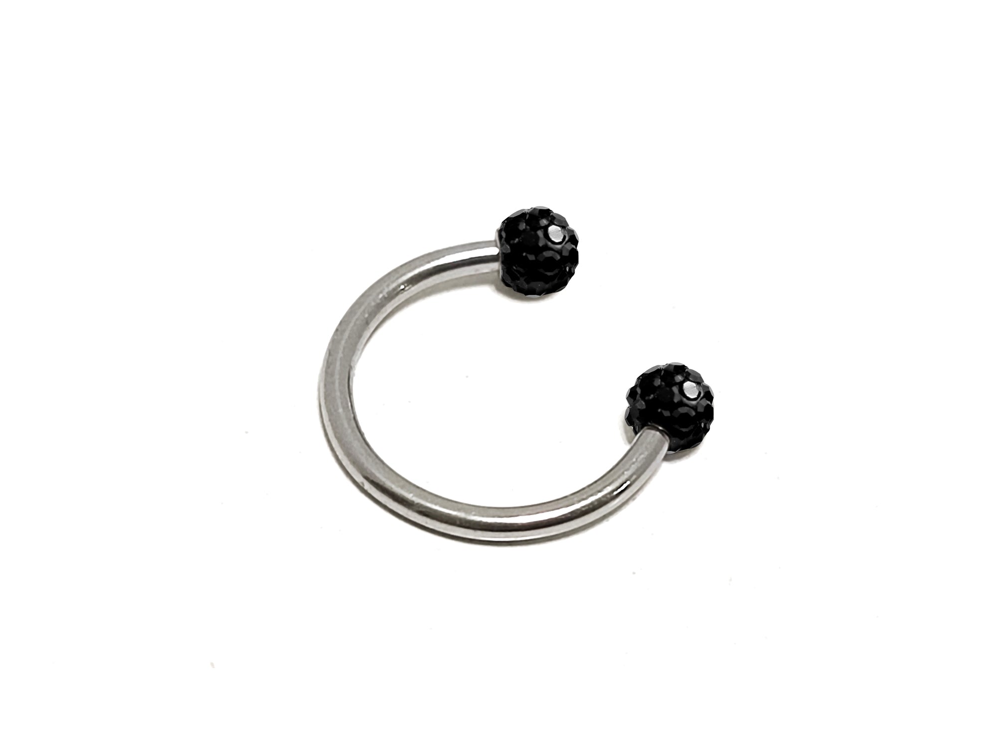 Titanium Horseshoe Ring Piercing  18g 16g 14g Septum Jewelry Bull Piercing with Disco Ball CZ Crystals - Also for Nipple, PA Ring and Lips