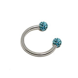 Titanium Horseshoe Ring Piercing  18g 16g 14g Septum Jewelry Bull Piercing with Disco Ball CZ Crystals - Also for Nipple, PA Ring and Lips