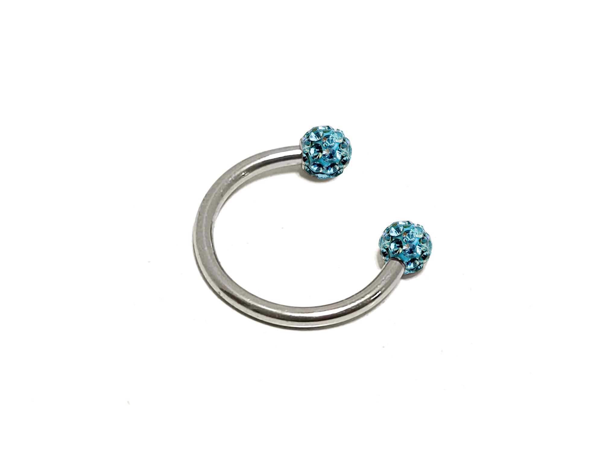 Titanium Horseshoe Ring Piercing  18g 16g 14g Septum Jewelry Bull Piercing with Disco Ball CZ Crystals - Also for Nipple, PA Ring and Lips