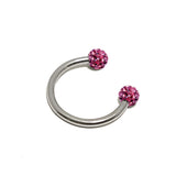 Titanium Horseshoe Ring Piercing  18g 16g 14g Septum Jewelry Bull Piercing with Disco Ball CZ Crystals - Also for Nipple, PA Ring and Lips
