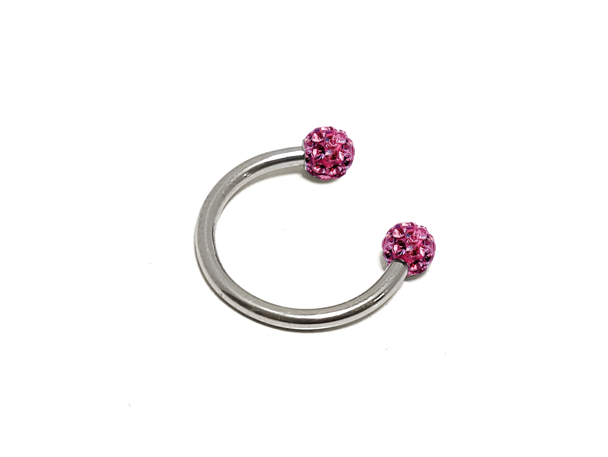 Titanium Horseshoe Ring Piercing  18g 16g 14g Septum Jewelry Bull Piercing with Disco Ball CZ Crystals - Also for Nipple, PA Ring and Lips