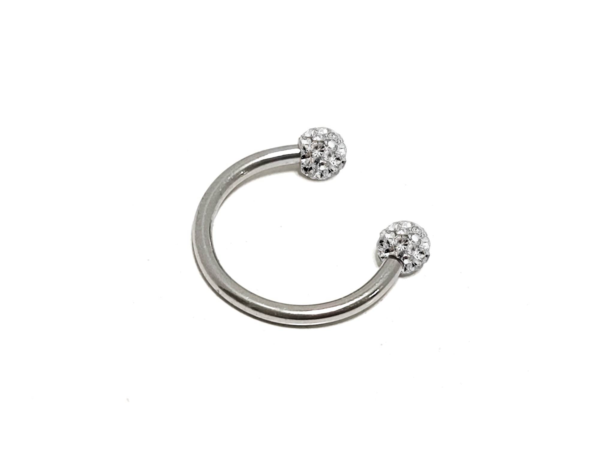 Titanium Horseshoe Ring Piercing  18g 16g 14g Septum Jewelry Bull Piercing with Disco Ball CZ Crystals - Also for Nipple, PA Ring and Lips
