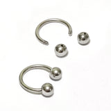 Circular Barbell Nose Ring - Surgical Steel 18g 16g 14g 12g Horseshoe Ring Piercing Also for Helix Lip Nipple Daith Tragus Cartilage Earring