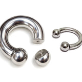 Titanium PA Ring, Horseshoe Prince Albert Piercing - 16g to 10g Genital Piercing Painful Pleasure Jewelry Also Piercing for Septum, Earlobe