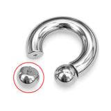 14K 4 Micron White Gold - Solid Silver Horseshoe Circular Barbell:  Prince Albert Piercing Jewelry - Genital CBB Ring