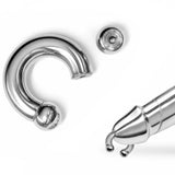 14K 4 Micron White Gold - Solid Silver Horseshoe Circular Barbell:  Prince Albert Piercing Jewelry - Genital CBB Ring