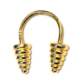 14K Gold Septum Horseshoe Barbell, Septum ring, Lip Ring, Dumbbell Design Piercing - 16G Body Jewellery Gold Nose Ring